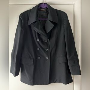 J. Crew Peacoat Blazer Double Breasted Solid Black Large